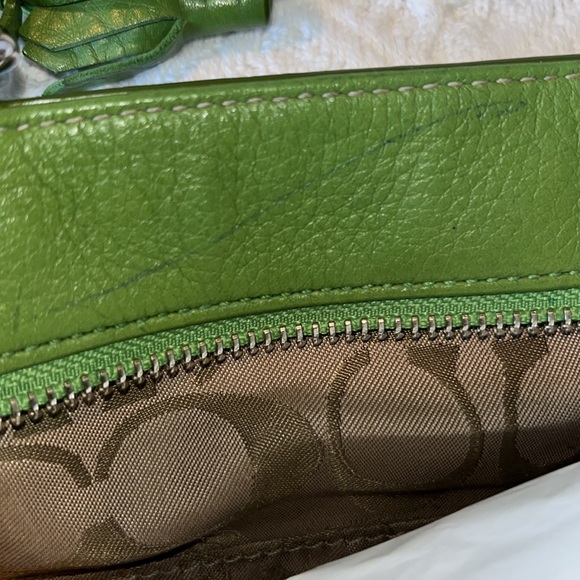 Coach Spring Green Leather Satchel Bag - Picture 12 of 13